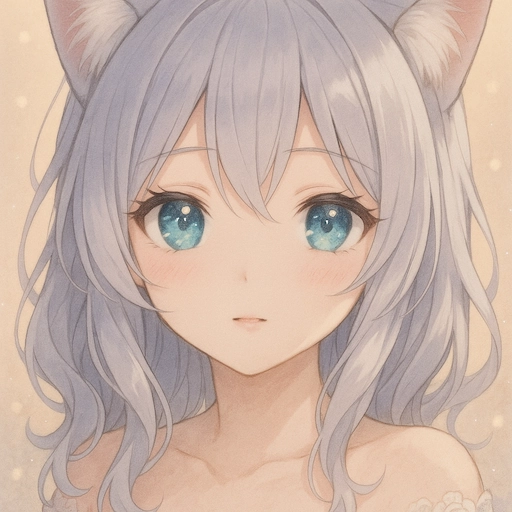 ChatGPT画像生成で作成したオリジナルキャラクター。繊細な水彩風タッチで、キャラクター収益化の活用例として紹介される一枚
