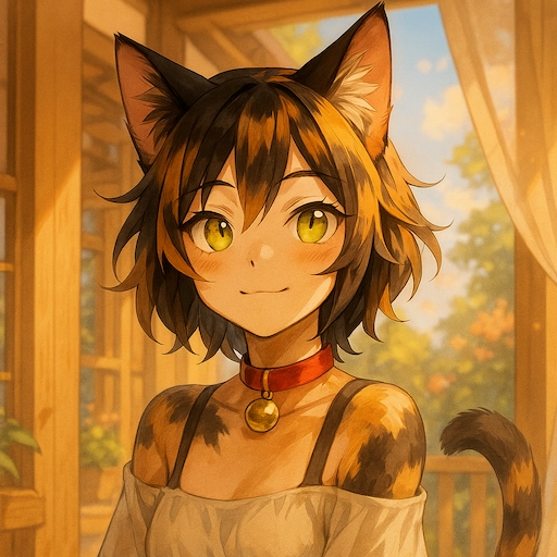 Cabe AIログのキャラクターサビ猫Cabeををモデルに擬人化した猫耳美少女キャラクター。