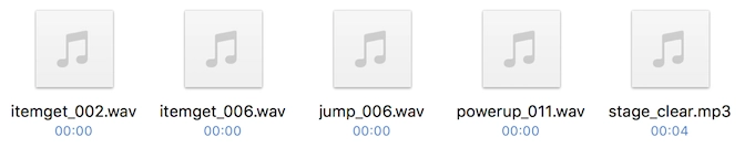 ChatGPTゲームに使用した、Soundファイル画像
